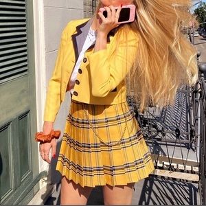 High-end Cher Horowitz Clueless Halloween Costume - Vintage Jacket Yellow Skirt